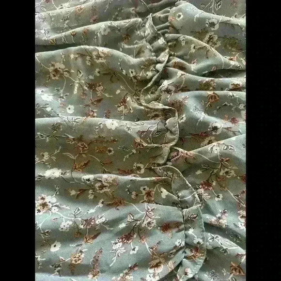 ASTR the Label Womens Tonina Blue Floral Ruched Blouse Top XL Bhfo - Picture 4 of 5